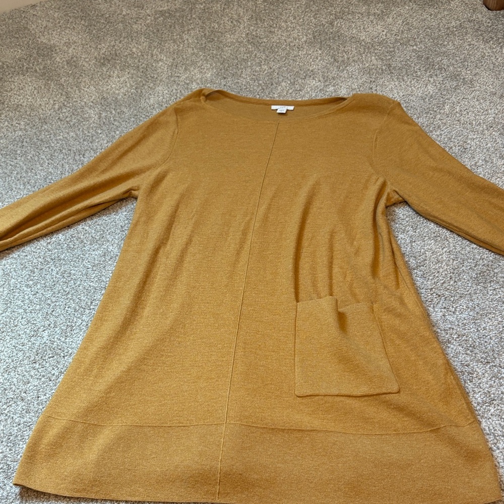 J. Jill Mustard Knit Tunic with Center Seam
